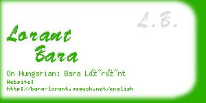 lorant bara business card